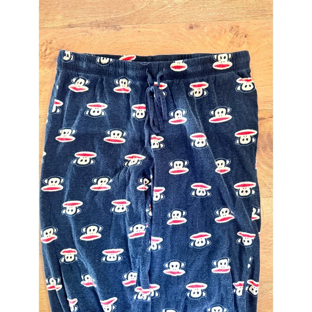 Paul Frank Pajama Pants Women Large Black Julius Monkey Fleece Y2K 90's